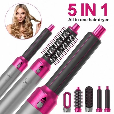5 in 1 Heißluftstyler Haartrockner Bürste Lockenwickler Glätteisen Ionisch UK Stecker Set