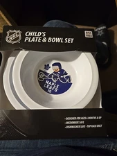 Toronto Maple Leafs Childs Plate & Bowl Set. NIP Officially Licensed 6+ Months