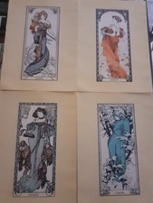 STAMPE - RIPRODUZIONI - LE QUATTRO STAGIONI ALPHONSE MUCHA - 4 STAGIONI