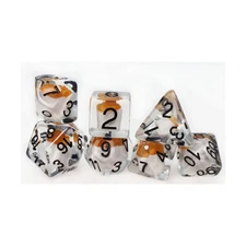 Foam Brain Dice Poly Set - Fries w/Black (7) New