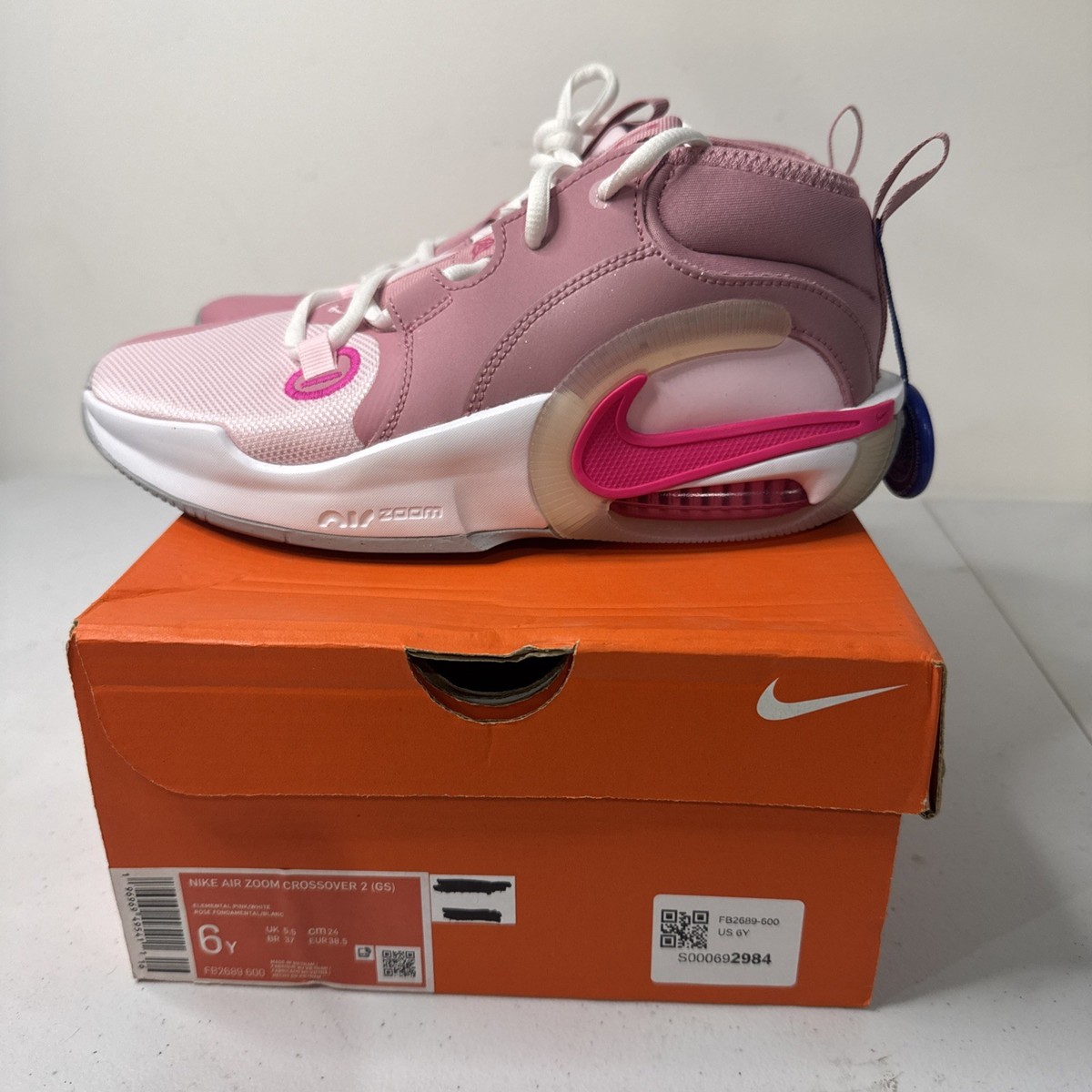 Size 6Y(GS) - Nike Air Zoom Crossover 2 Elemental Pink FB2689-600