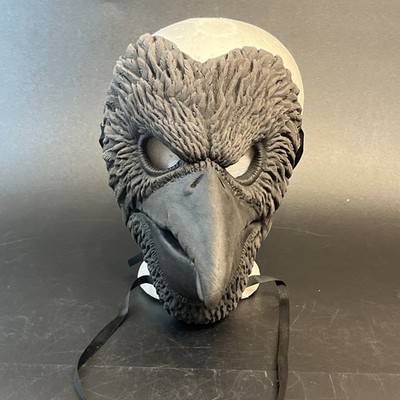 Vtg Raven Mask Black Crow Long Beak Tie On Halloween Purge Masque Adult Rubber
