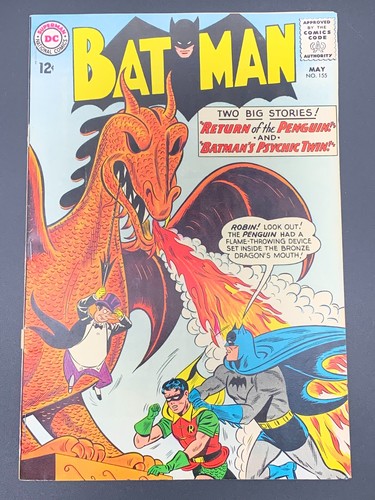 BATMAN #155 (1963) 1st Silver Age Penguin Cover & Appearance! (387) 