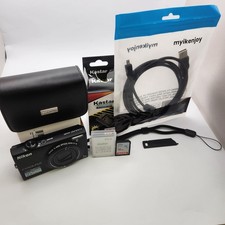 Nikon COOLPIX S6100 Black 16MP Digital Camera Bundle w/ Battery Card Tested A