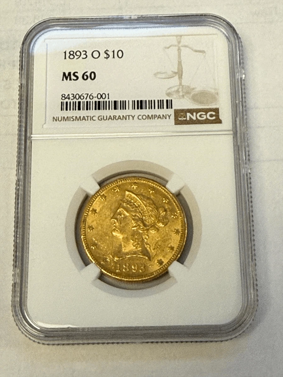Uncirculated 1893 Year Eagle $10 US Gold Coins (Pre - 1933) for