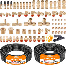 72 PEZZI Raccordi per linea aria DOT in ottone con kit linea aria 50FT 1/4" e 50FT 3/8" DOT