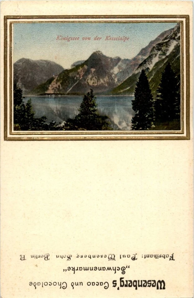 Königsee von der Kesselalpe - Werbung Wesenberg Cacao und Chocolade -38278 - Bild 1 von 2