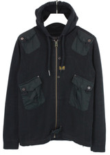 G-STAR Blan Hooded Vest Knit Sweatshirt Men's MEDIUM Full Zip Stretchy Black