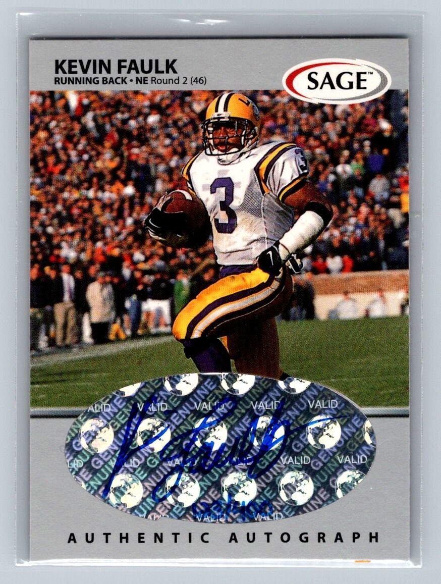 Kevin Faulk SA-GE Autographs #A18 Silver
