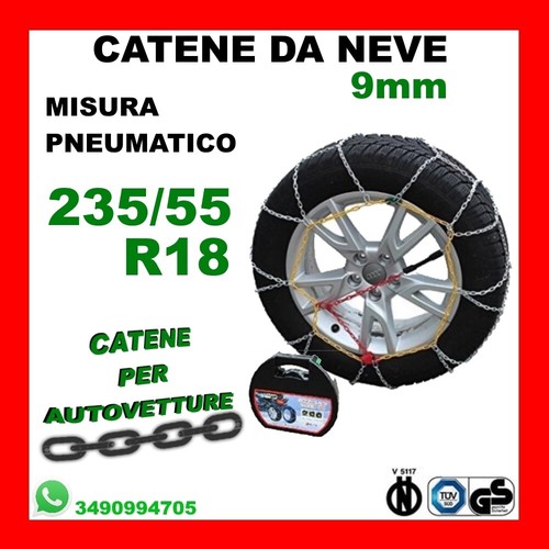 Catene da Neve per Auto Omologate 9 Mm Misura Pneumatico 235/55 R18 - Lfsl140