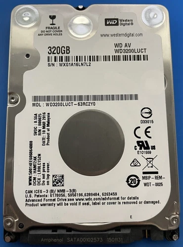 WD AV WD3200LUCT 320GB 2.5" SATA 5400rpm Hard Drive - 16 MB Buffer