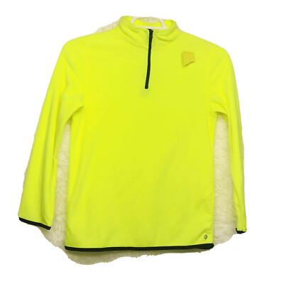 Xersion Youth Lime 1/4 Zip Long Sleeve Fleece Pullover Sweater/Jacket Size  Large