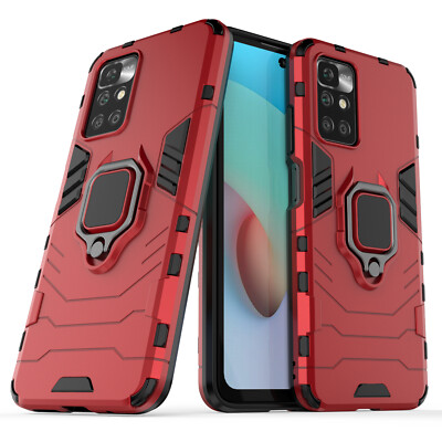 Xiaomi Redmi 10, Schutz Hülle Outdoor Ring Case Silikon Hybrid Cover Bumper TPU 