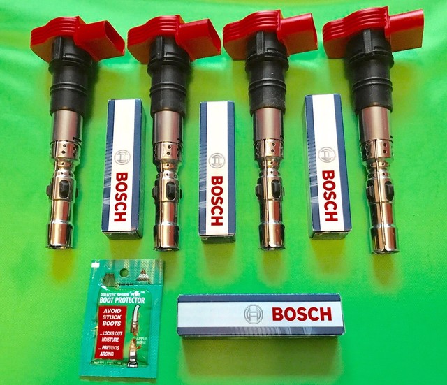 OEM VW Audi Ignition Coil Spark Plug Set A3 A4 A5 A6 Q5 Jetta Golf