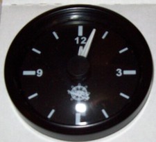  QUARZ UHR ZEITUHR CLOCK 12V & 24V 52mm schwarz 