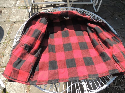 Vintage Penny's Men's Black & Red Wool Plaid Hunting Jacket Hunter Maybe Med??? - Picture 9 of 12