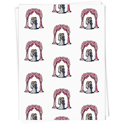 Geschenkpapier/Geschenkanhänger ''Hochzeitszeremonie Pixel Art'' (GI045267)