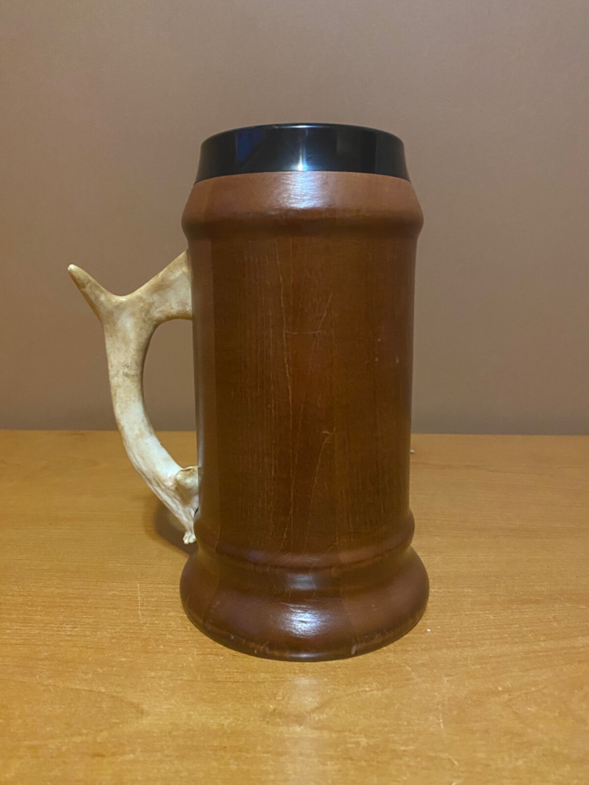 Schmidt’s Wooden Beer Stein RARE 1993 Autumn Buck Antler Handle eBay