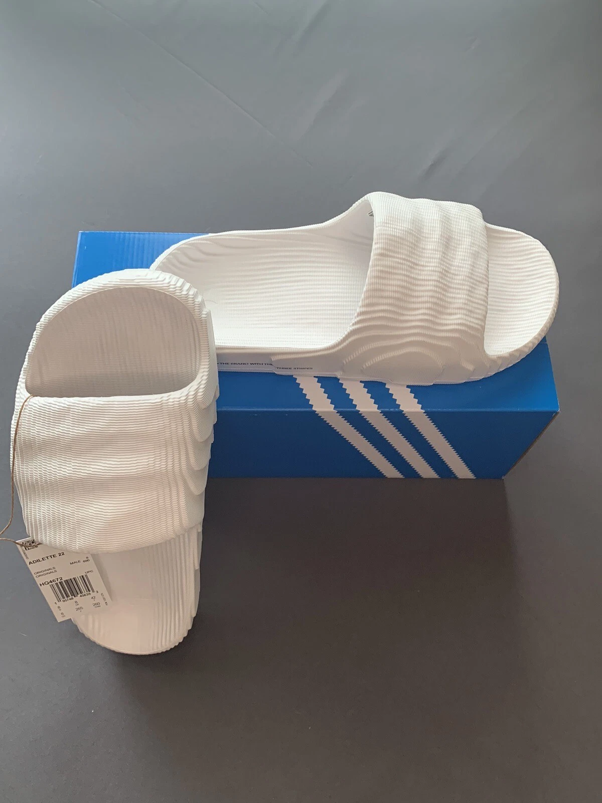 Adidas uomo Adilette 22 diapositive bianco cristallo taglia 8
