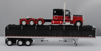 DCP 1/64 Red Black Tri-Axle Peterbilt 389 Wilson Tri-Axle Grain