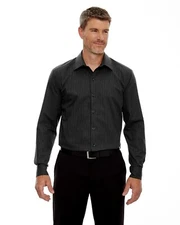 North End Sport Mens Vertical Stripe Long Sleeve Button Down Shirt Black Carbon