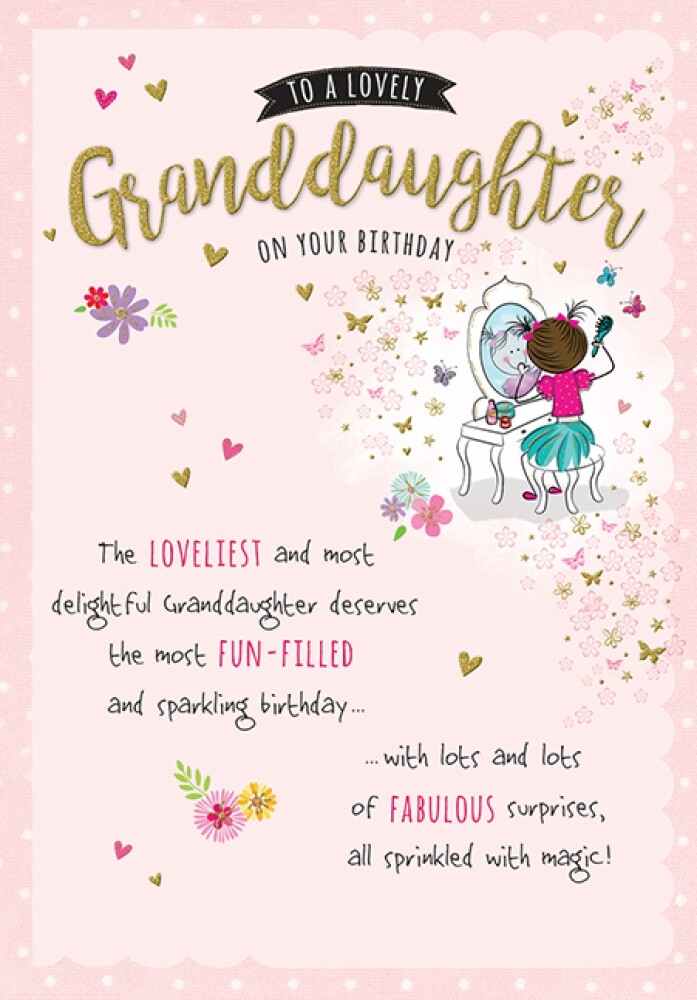 Lovely Granddaughter Happy Birthday Greeting Card Female - Piccadilly Greetings