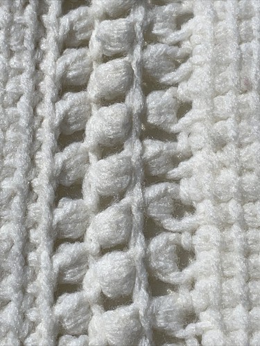 "Coperta vintage all'uncinetto punto croce rosa lancio cottage nucleo afgano 40""x64""" - Foto 8 di 12