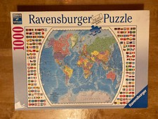 Ravensburger POLITICAL WORLD MAP 1000 piece puzzle 2016 COMPLETE