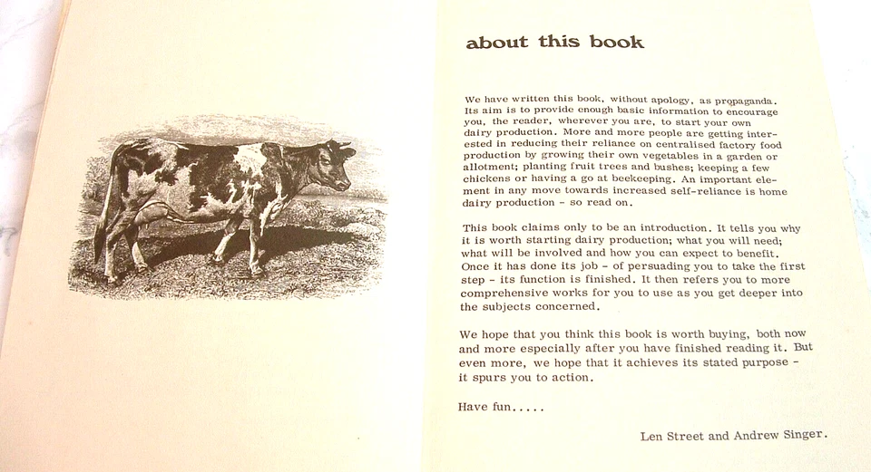 Vintage Farm Book THE BACKYARD DAIRY BOOK s/b 87-pages Prism Press ©1975 Rare - Image 3 of 4