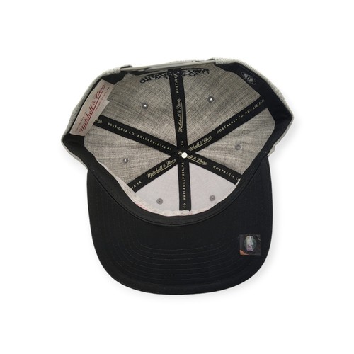 Mitchell & Ness Brooklyn Nets Grey Black Pop Adjustable Snapback Hat Cap - Picture 5 of 6