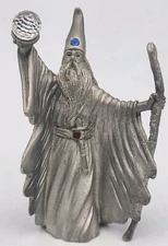 Vintage Spoontiques Jeweled Pewter "Wizard With Crystal Ball" Figurine  MR1522