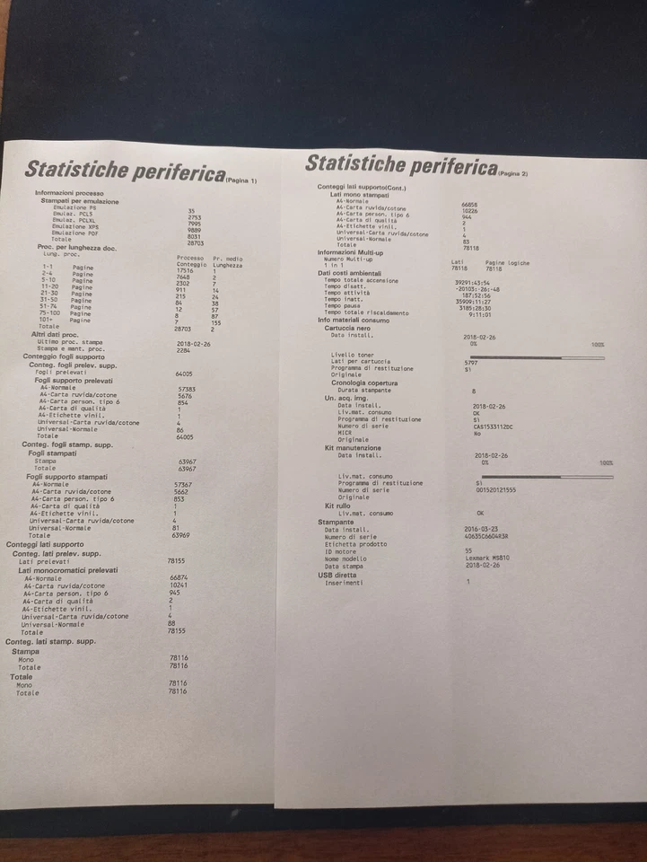 Stampante Lexmark MS810 usata seminuova + tamburo + toner - Immagine 3 di 3