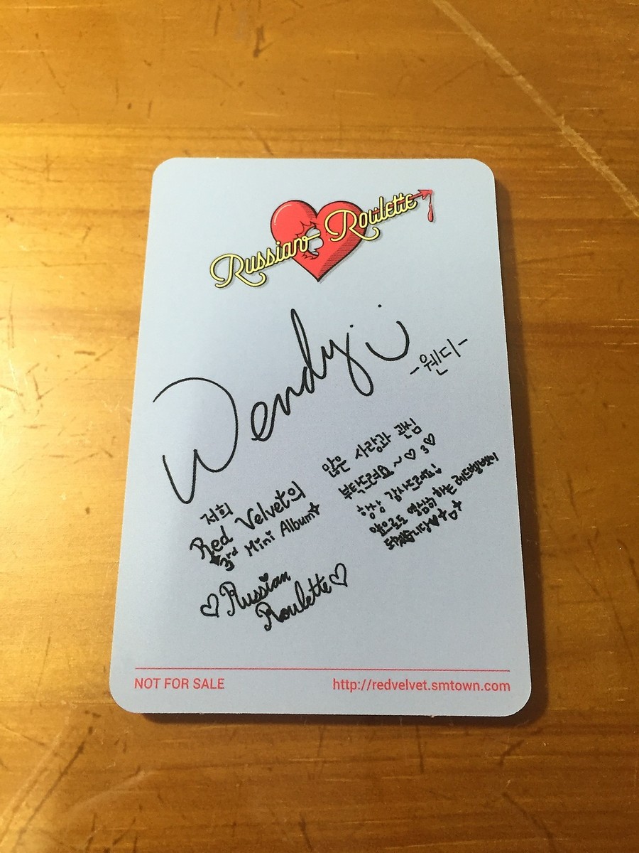 Red Velvet 3rd Mini Album Russian Roulette Wendy Photo Card