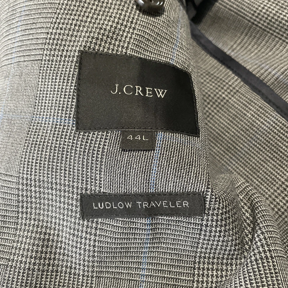 Chaqueta deportiva J.Crew $368 Ludlow Traveler Glen para hombre 44L gris Blazer Tollegno 1900 Foto 3 de 4