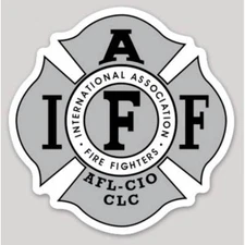 2 Inch Non-Reflective IAFF Gray Grey Firefighter Maltese Sticker Decal