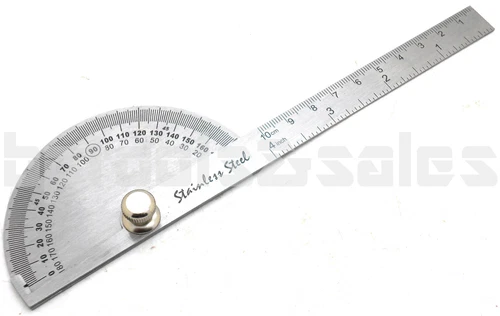 SAE Stainless Steel Rotary Protractor Angle Rule Gauge Machinist Tool NEW