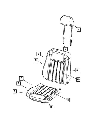 Genuine Mopar Seat Back Cover Right 1JS681DVAA