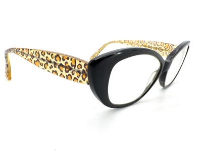 NICE Jean Lafont Osee Eyeglasses FRAME 1380 Black Leopard 53-14-138 Cat Eye I534