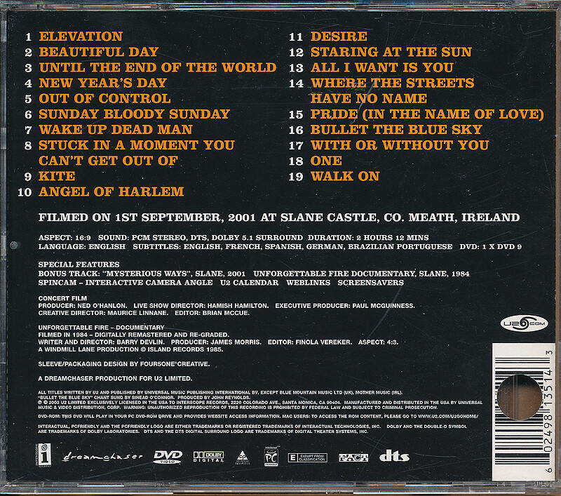 U2 - Go Home: Live From Slane Castle RARE out of print promo