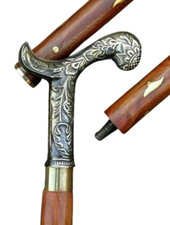 Brass Walking Stick - Elegant Cane with Decorative Brass Handle