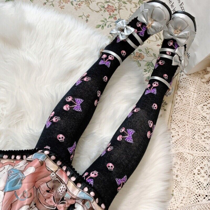 Lolita Stockings Over Knee Thigh High Socks Cotton Blend Lolita Stockings Over Knee Thigh High Socks Cotton Blend