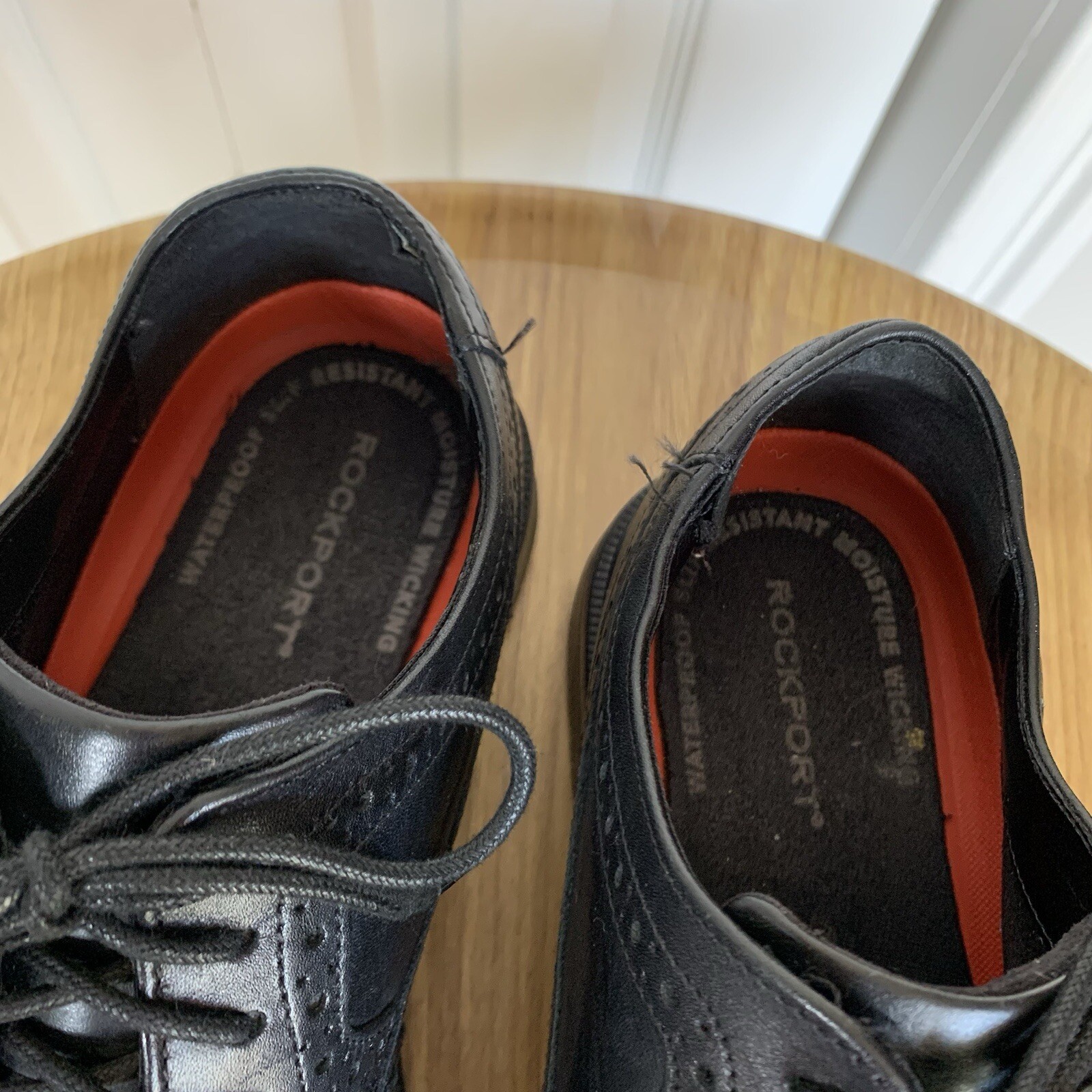 SAOLA ROCKPORT Hydro Shield Oxford in pelle impermeabile da uomo taglia 7 5 W abito nero