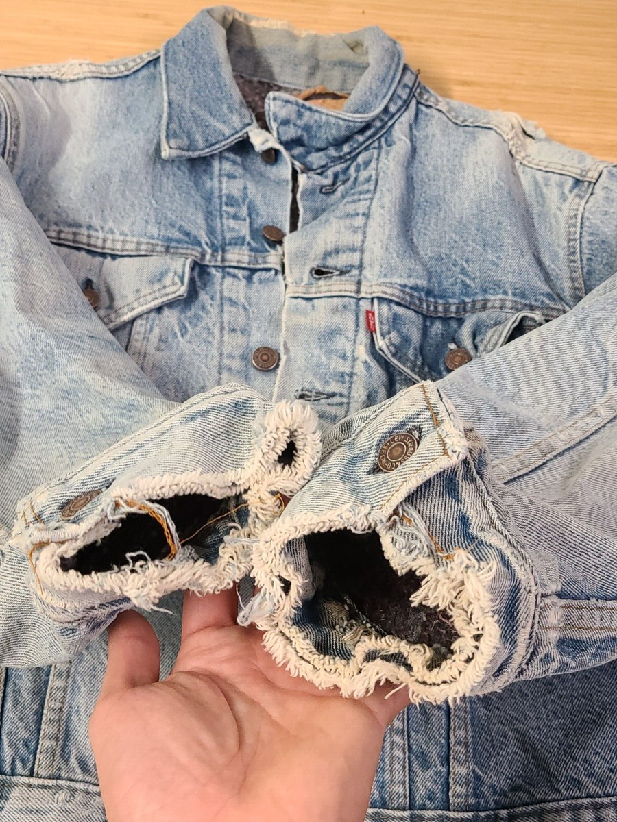 Vintage Levis 70505 0317 Denim Troy Blanket Lined Distressed Vintage Levis 70505 0317 Denim Troy Blanket Lined Distressed
