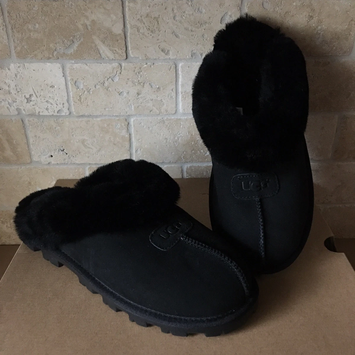 Ugg black top coquette slippers