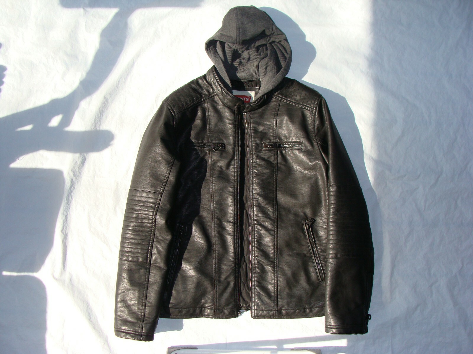 Levi's Men's Faux Leather Motorcycle Jacket Size S Co… Gem