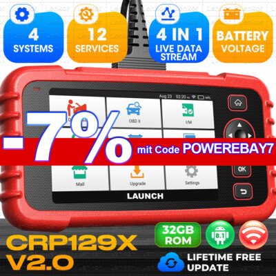 2025 LAUNCH CRP129X V2.0 KFZ Diagnosegerät Profi OBD2 Scanner Fehlerauslesegerät