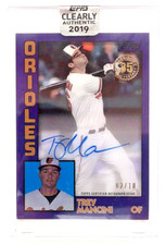 2019 Topps Clearly Authentic Trey Mancini 02/10 '84 Topps Autographs Purple