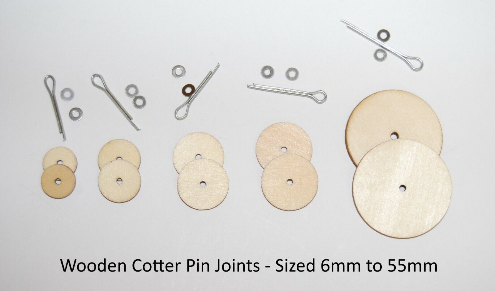 Cotter Pin Joints for Soft Toys & Teddy Crafts - 5 Part Joint Sets- 6mm to 55mm