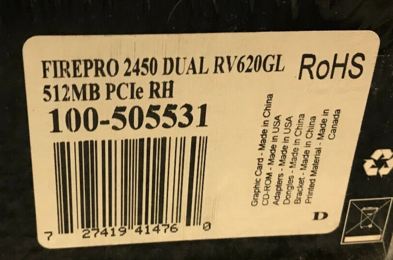 Lot of 7 ATI FirePro 2450 Workstation Graphics Accelerator - NIB, Sealed - - Image 3 of 4