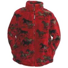 Black Mountain Red Horses Youth Plush Fleece Jacket Junior sizes